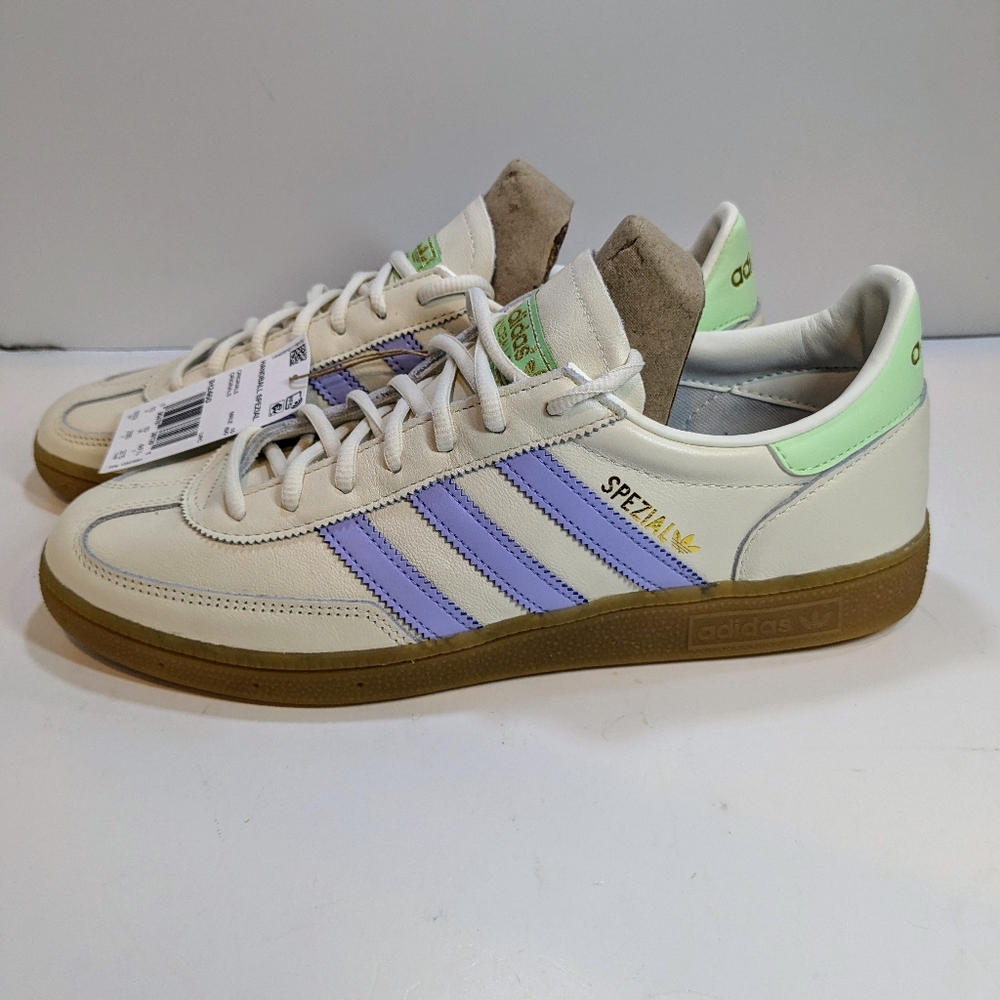 Adidas Handball Spezial Men's 10.5 IH2460 Off White Violet Purple Gum NEW - Picture 3 of 6